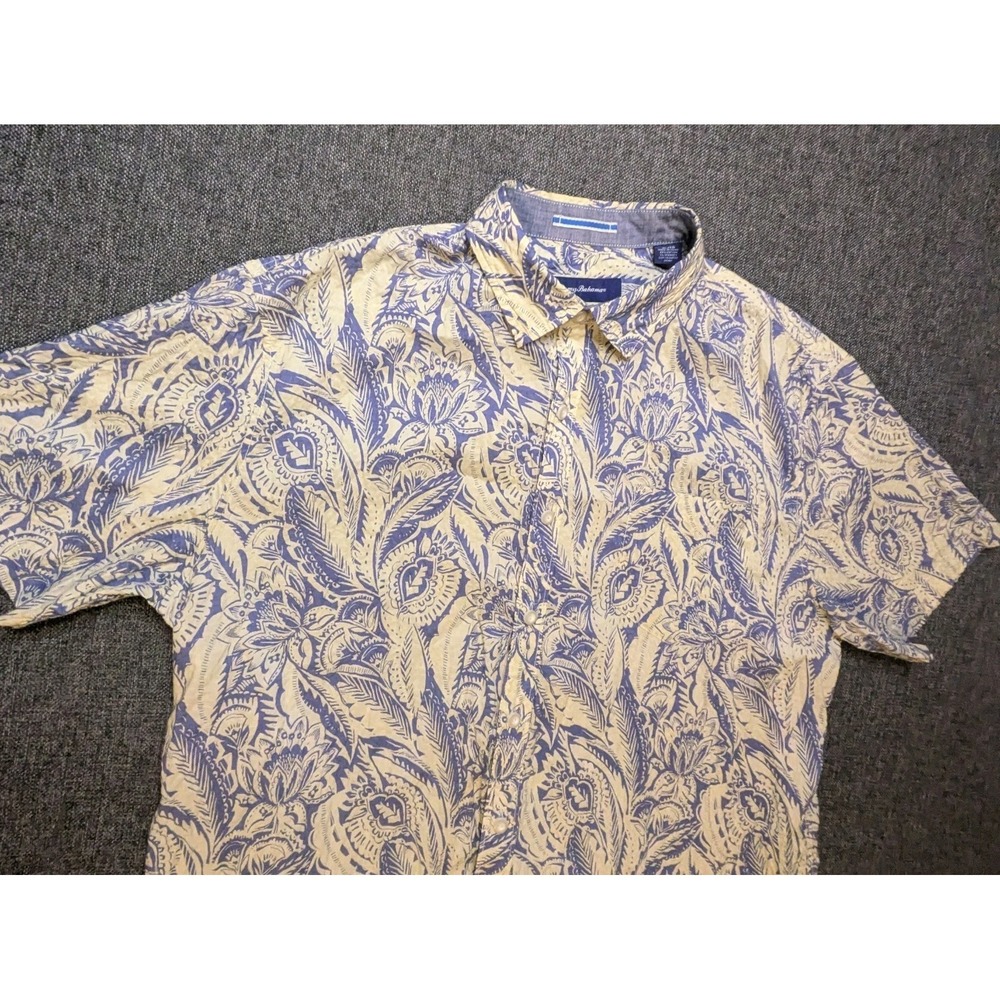 Vintage Tommy Bahama Hawaiian Button Up Shirt XL Tropical Pattern Short Sleeve